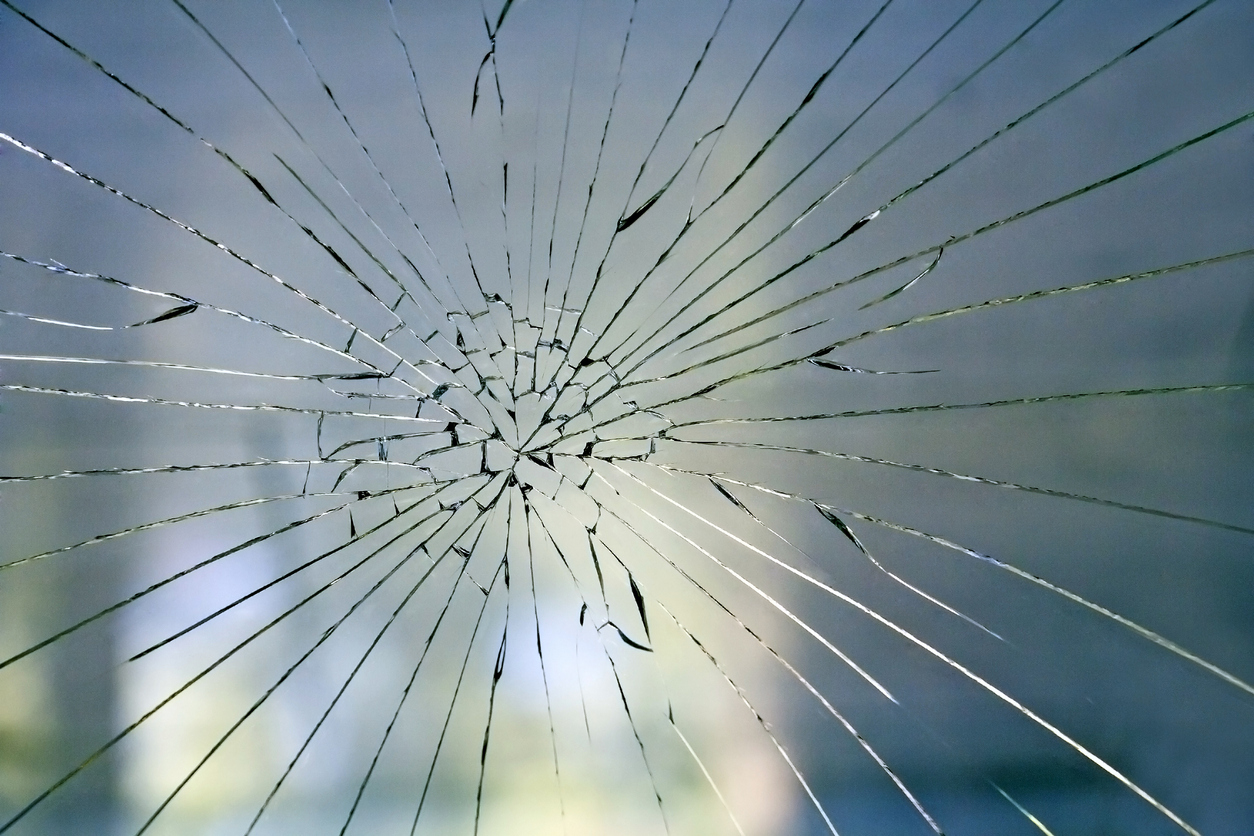 A shattered window