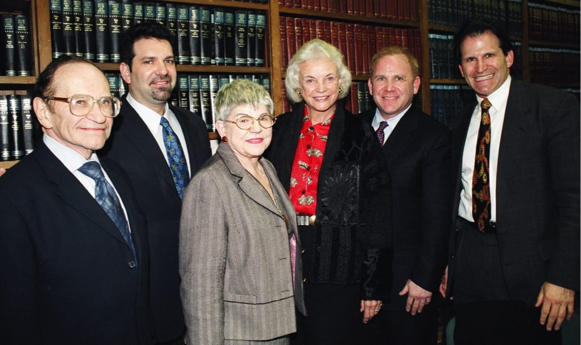 2004 Gould Book Award recipient The Hon. Sandra Day O’Connor with the Gould family